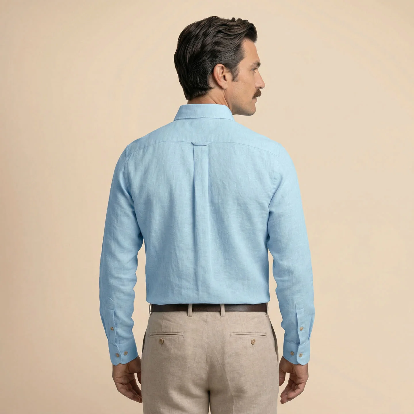 Breeze Linen Full Sleeves Shirt In Baby Blue - Image 4