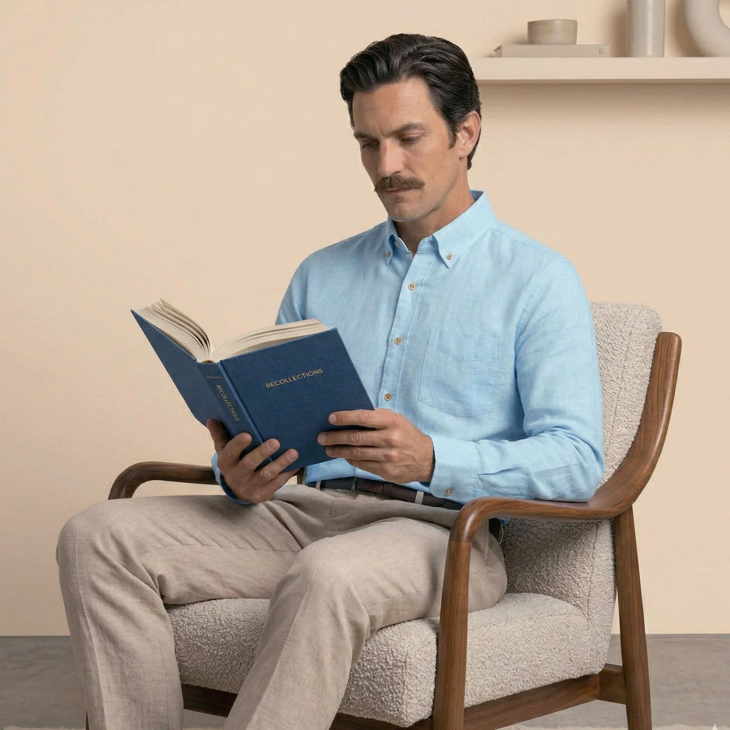 Breeze Linen Full Sleeves Shirt In Baby Blue - Image 5