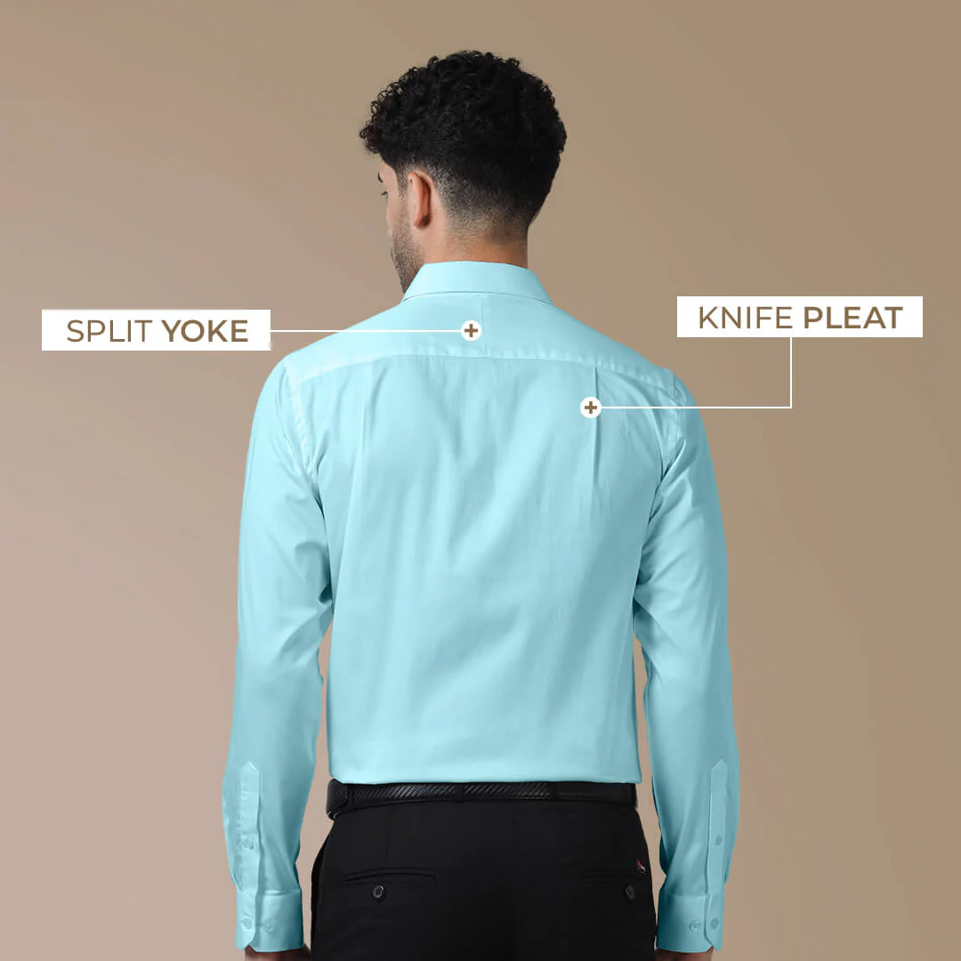 Cambridge Giza Cotton Shirt In Fresh Aqua - Image 6