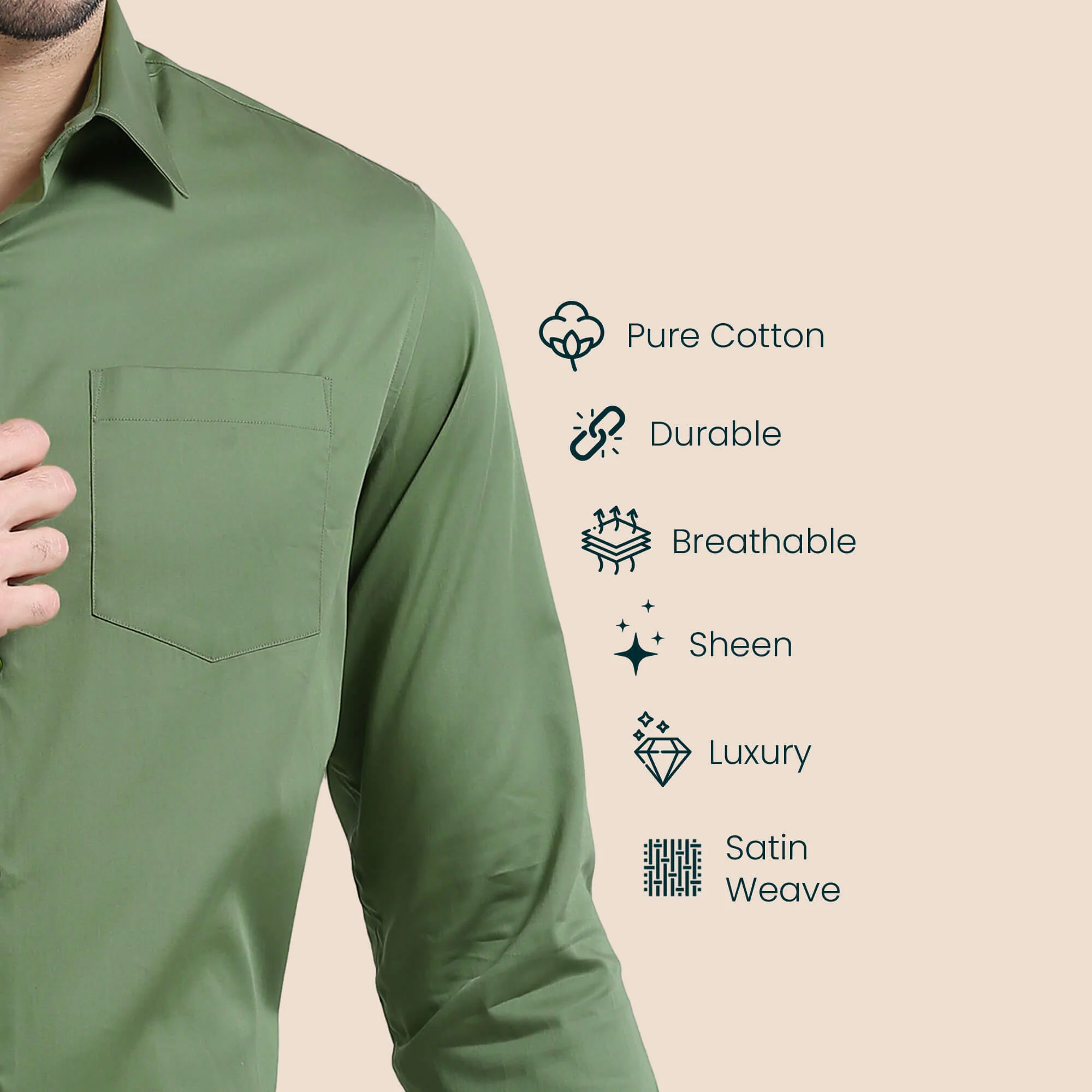 Cambridge Giza Cotton Shirt In Grass Green - Image 6
