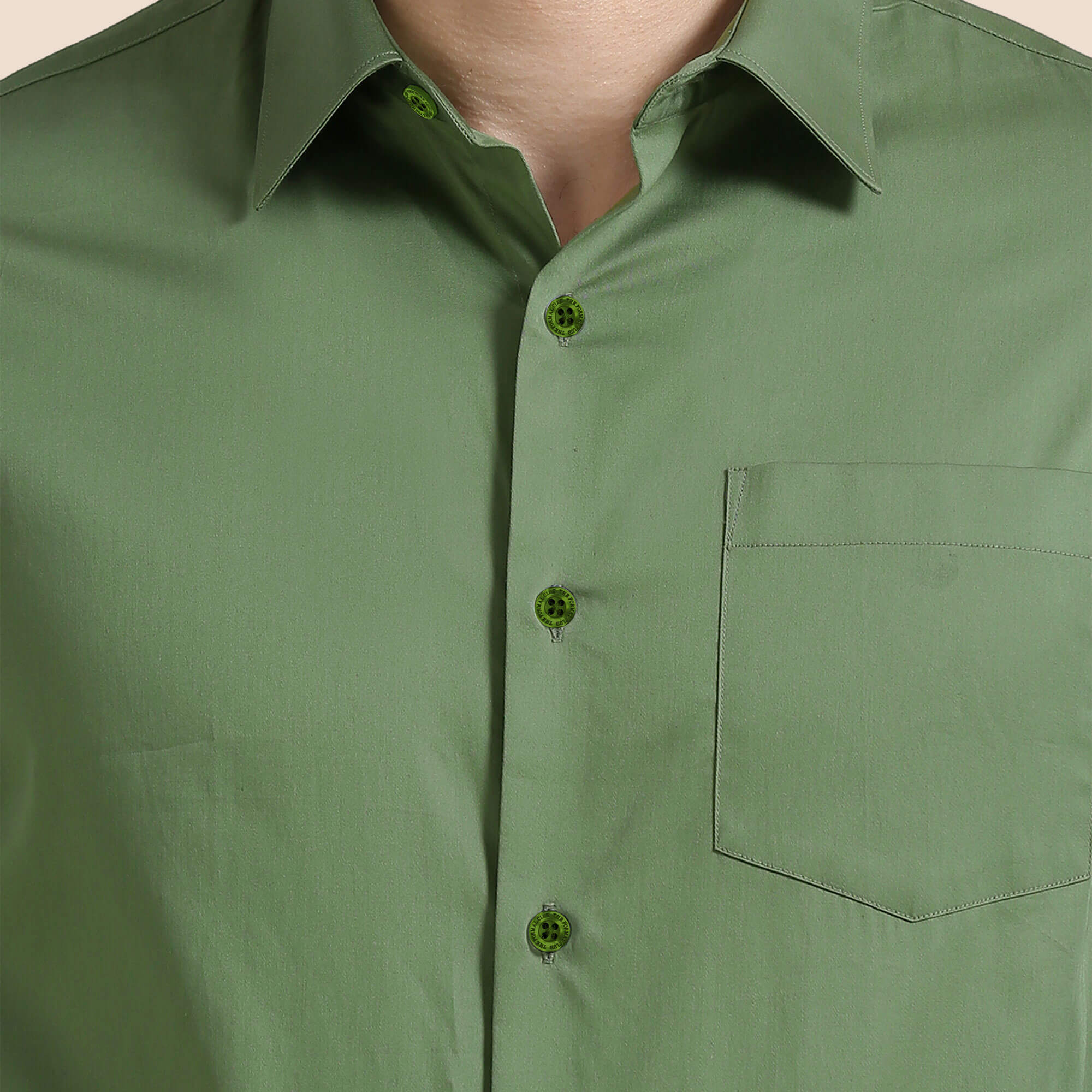 Cambridge Giza Cotton Shirt In Grass Green - Image 7