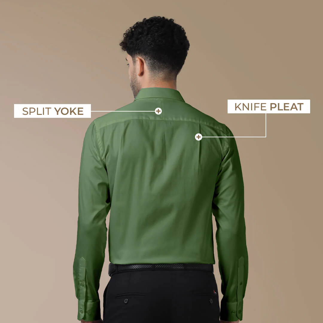 Cambridge Giza Cotton Shirt In Grass Green - Image 8