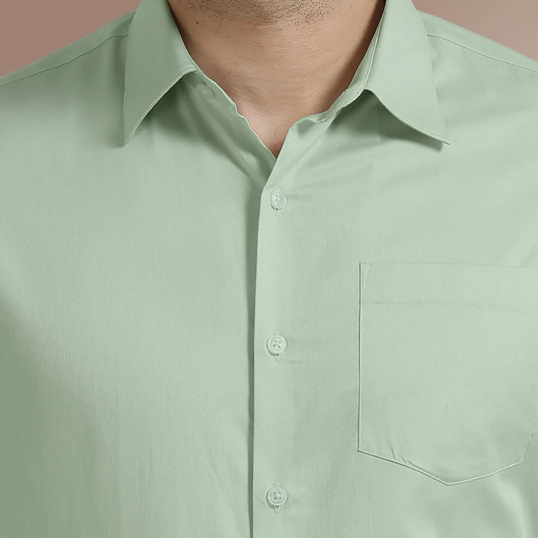 Cambridge Giza Cotton Shirt In Moss Green - Image 6