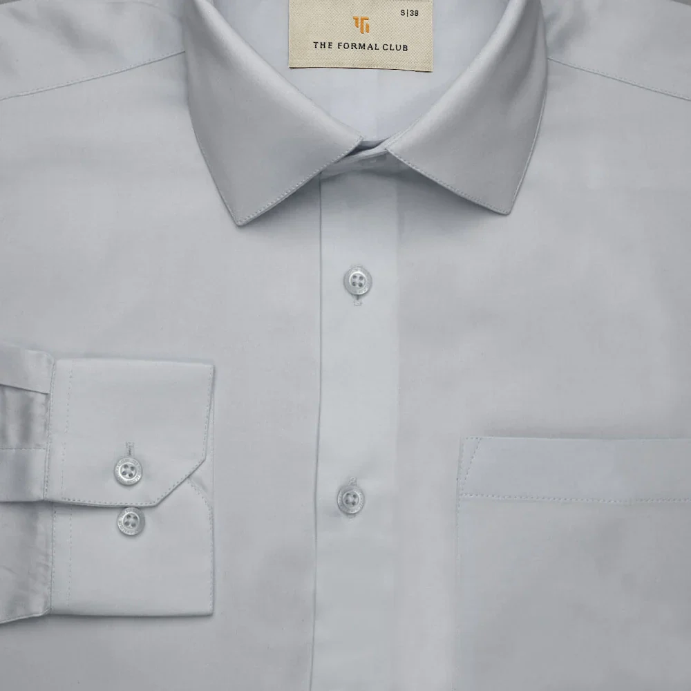 Cambridge Giza Cotton Shirt In Pewter - Image 4