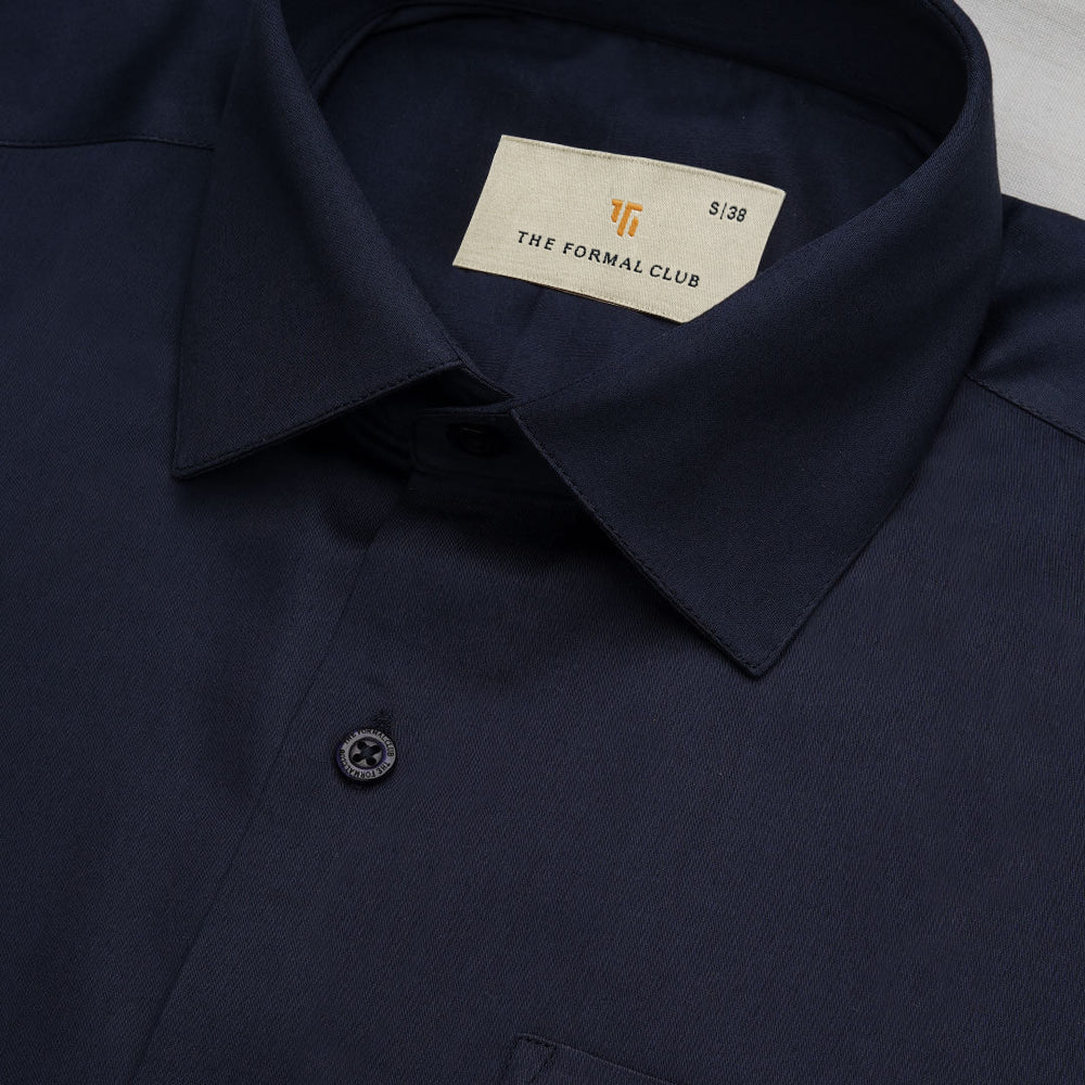Cambridge Giza Cotton Shirt In Saphire - Image 3