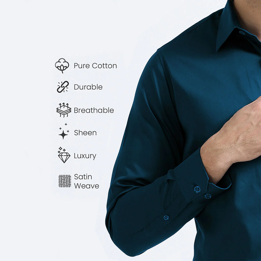 Cambridge Giza Cotton Shirt In Slate Blue - Image 5