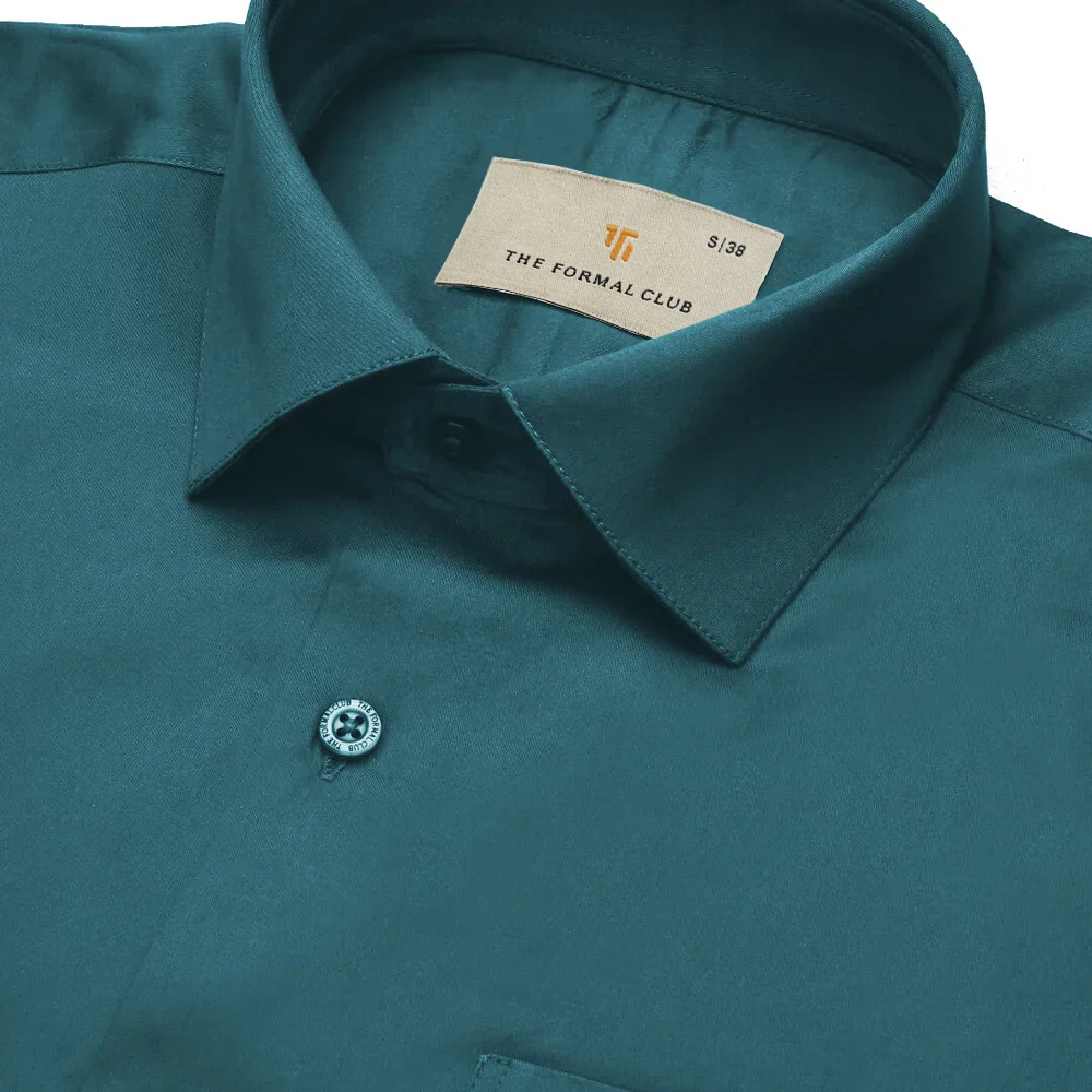 Cambridge Giza Cotton Shirt In Teal - Image 3