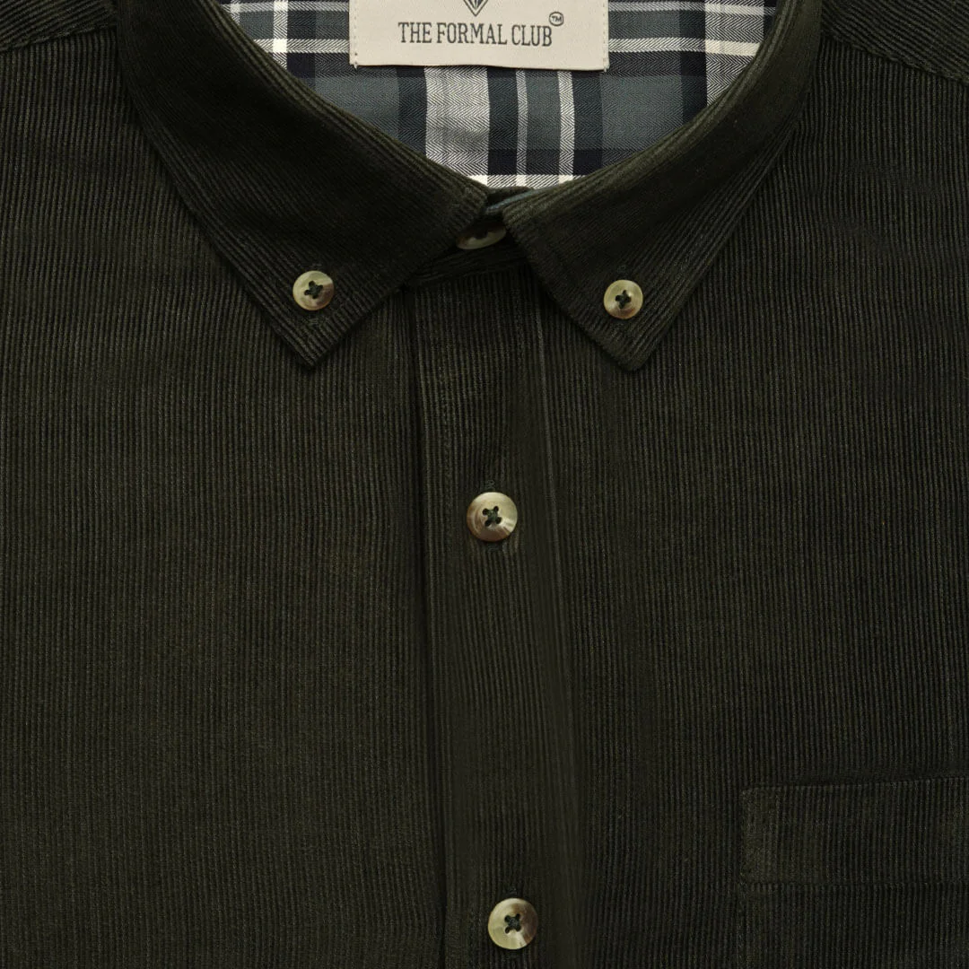 Cruise Corduroy Shirt In Pine Green - Image 12