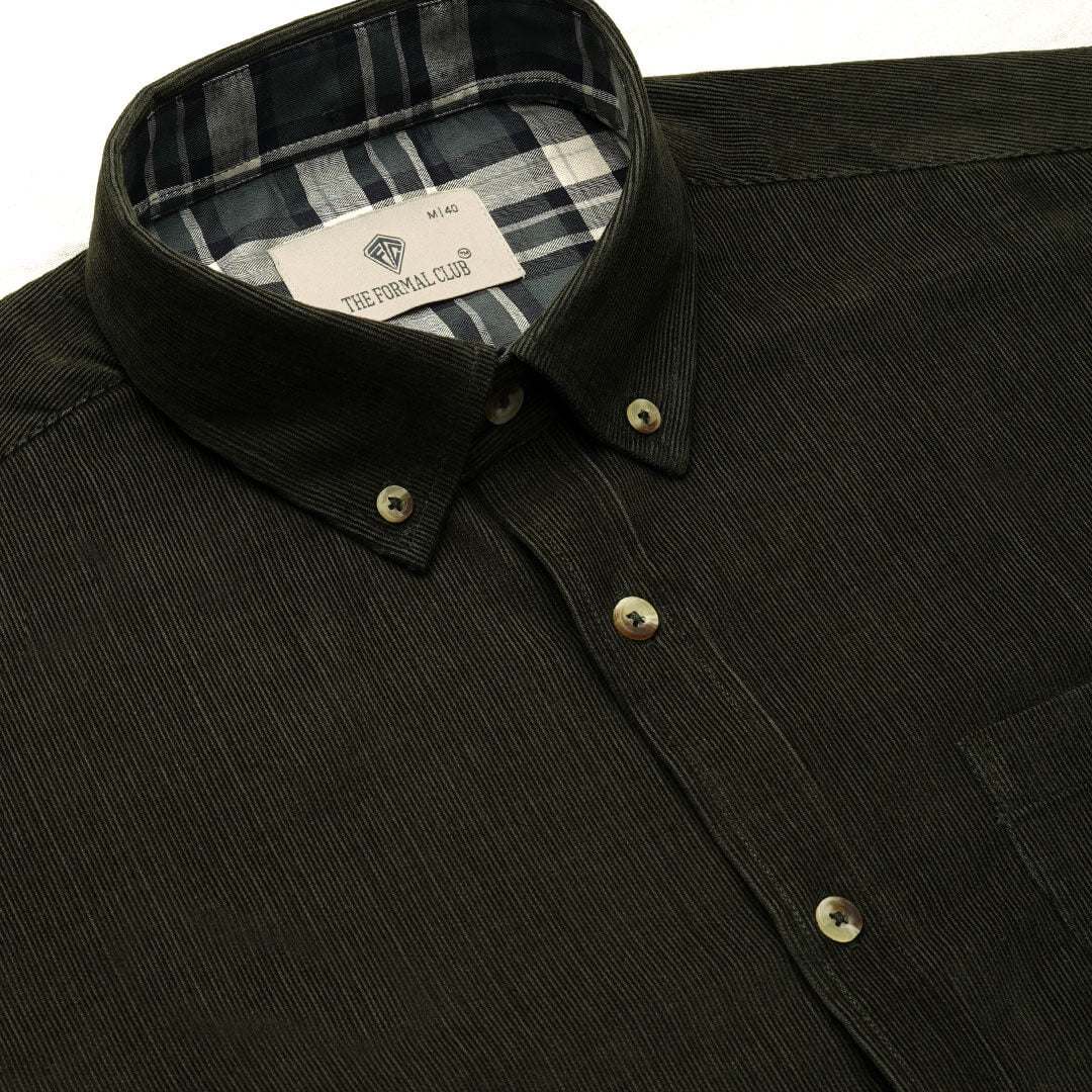 Cruise Corduroy Shirt In Pine Green - Image 13