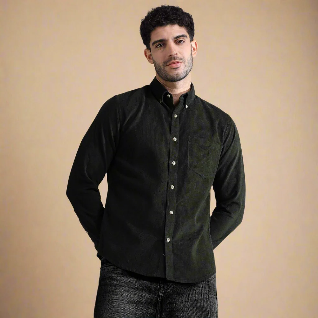 Cruise Corduroy Shirt In Pine Green - Image 14