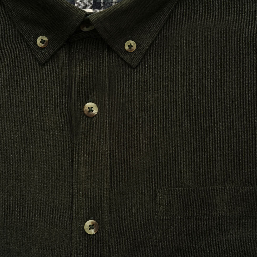 Cruise Corduroy Shirt In Pine Green - Image 3