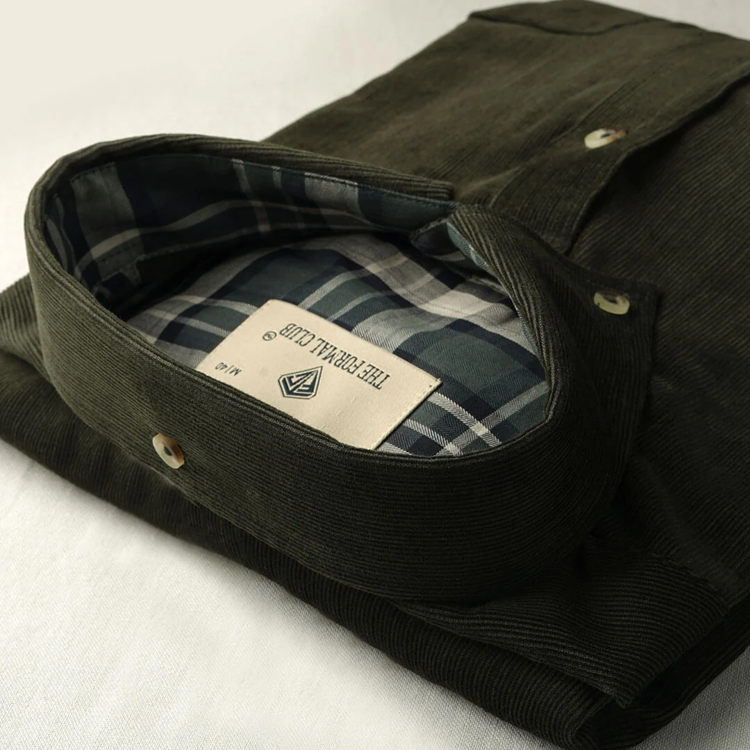 Cruise Corduroy Shirt In Pine Green - Image 5