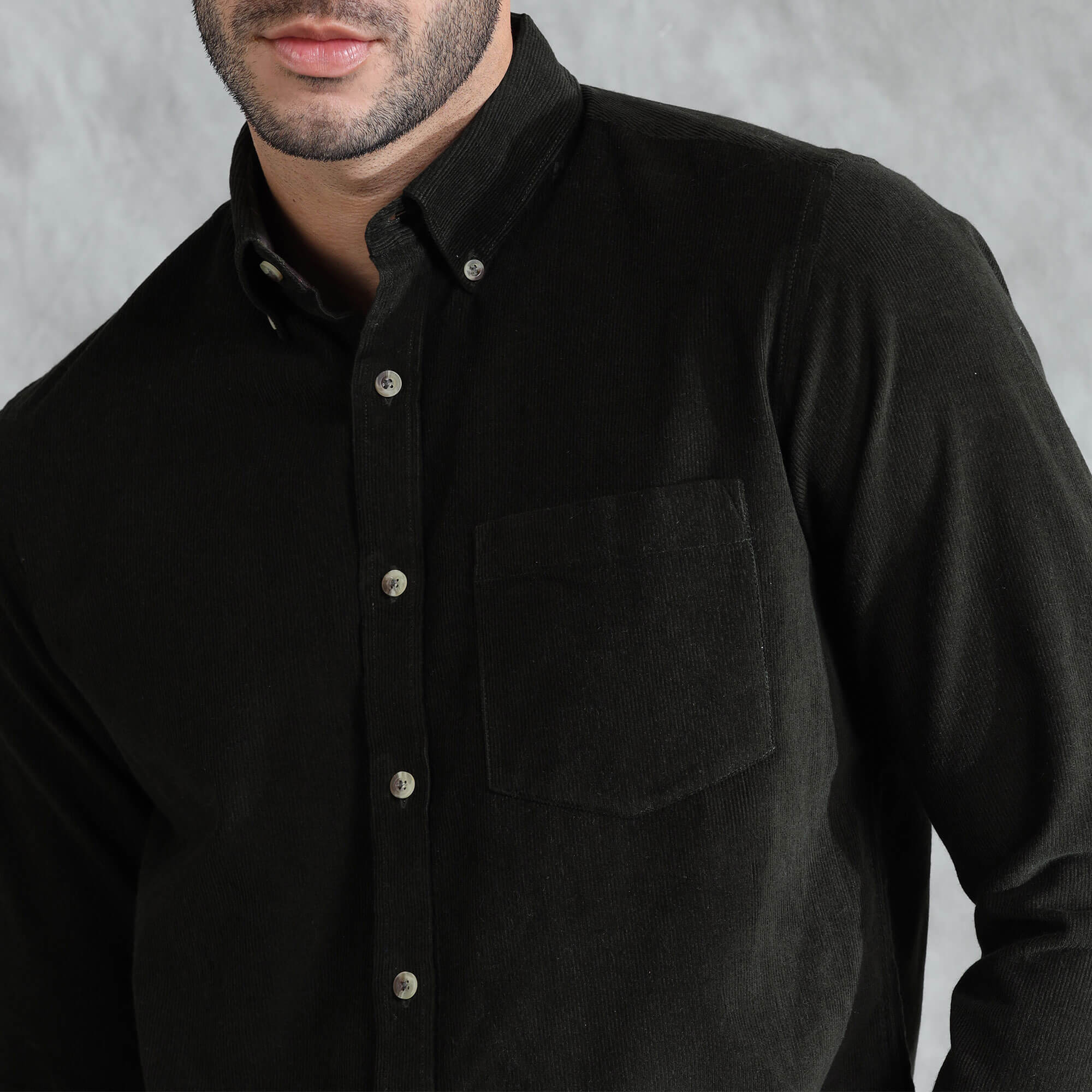 Cruise Corduroy Shirt In Pine Green - Image 7