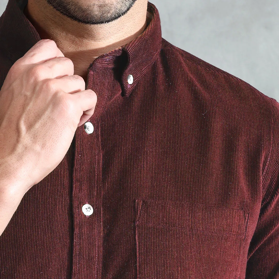 Cruise Corduroy Shirt In Wineberry - Image 3