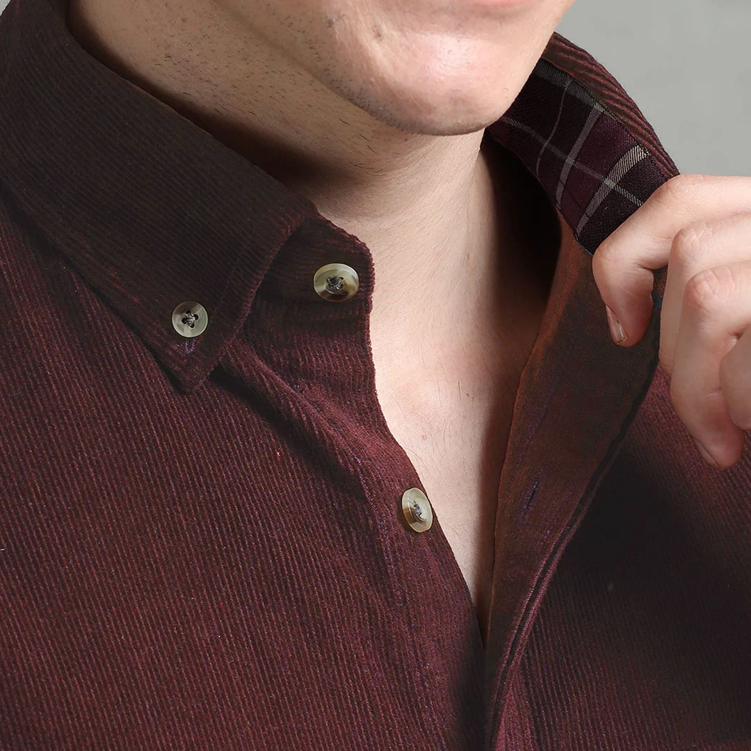 Cruise Corduroy Shirt In Wineberry - Image 4