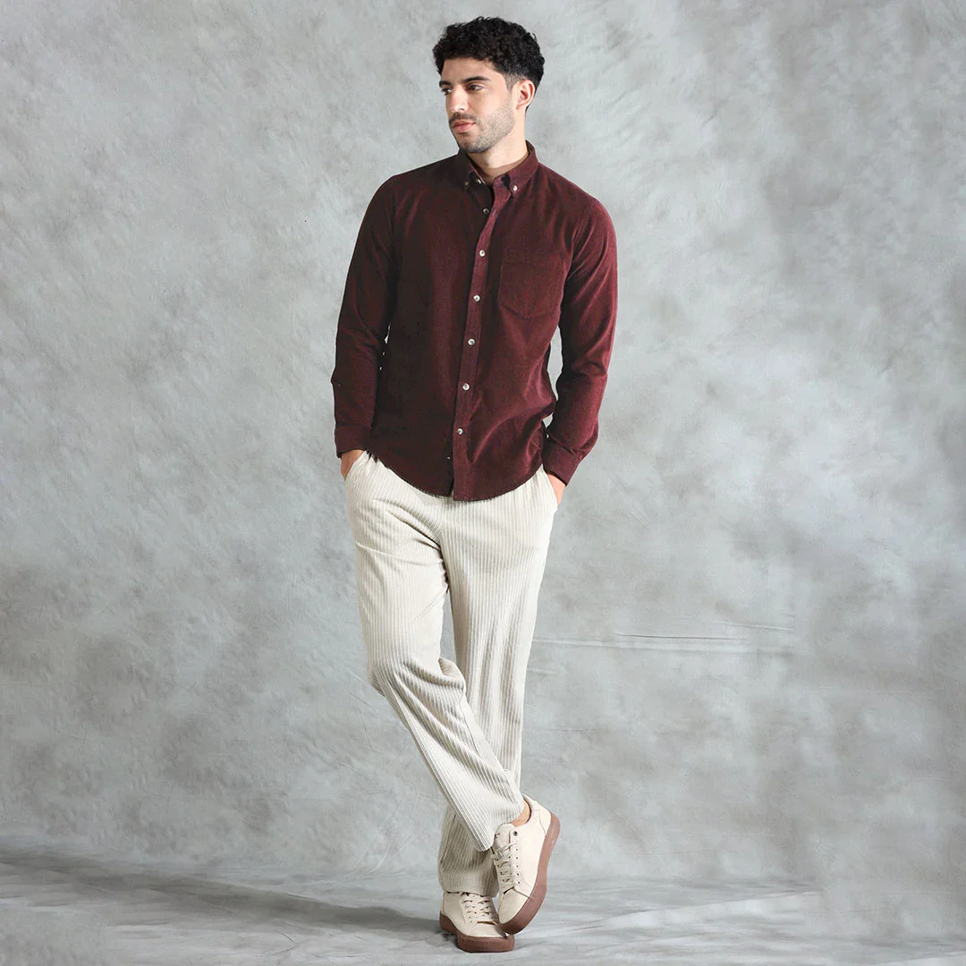 Cruise Corduroy Shirt In Wineberry - Image 8