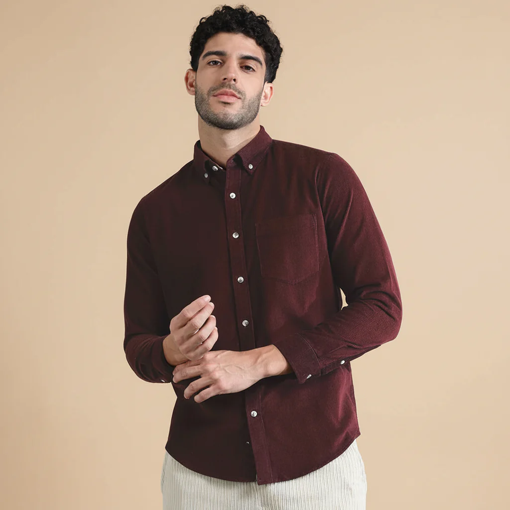 Cruise Corduroy Shirt In Wineberry - Image 9