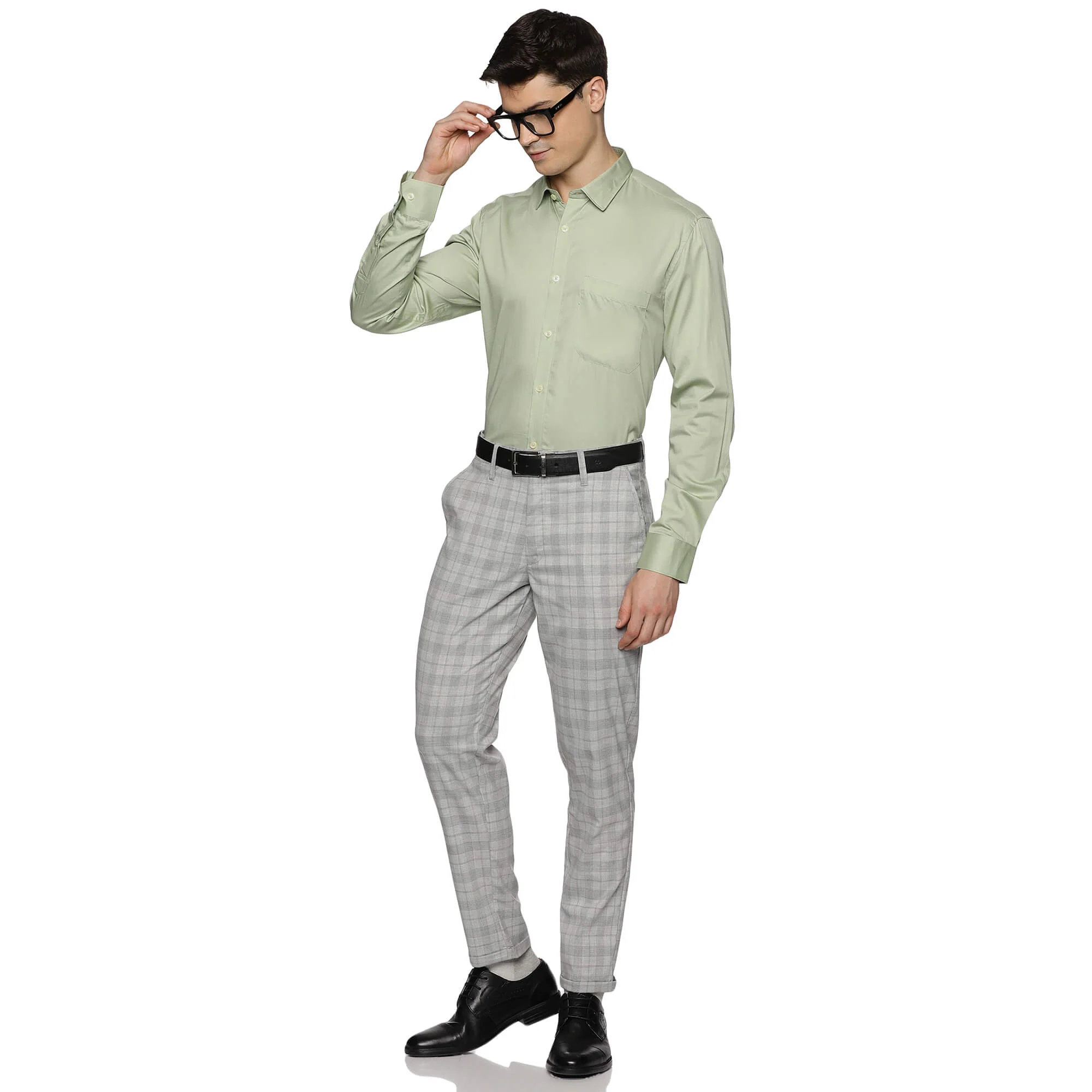 Swiss Finish Giza Cotton Shirt In Light Green - Image 5