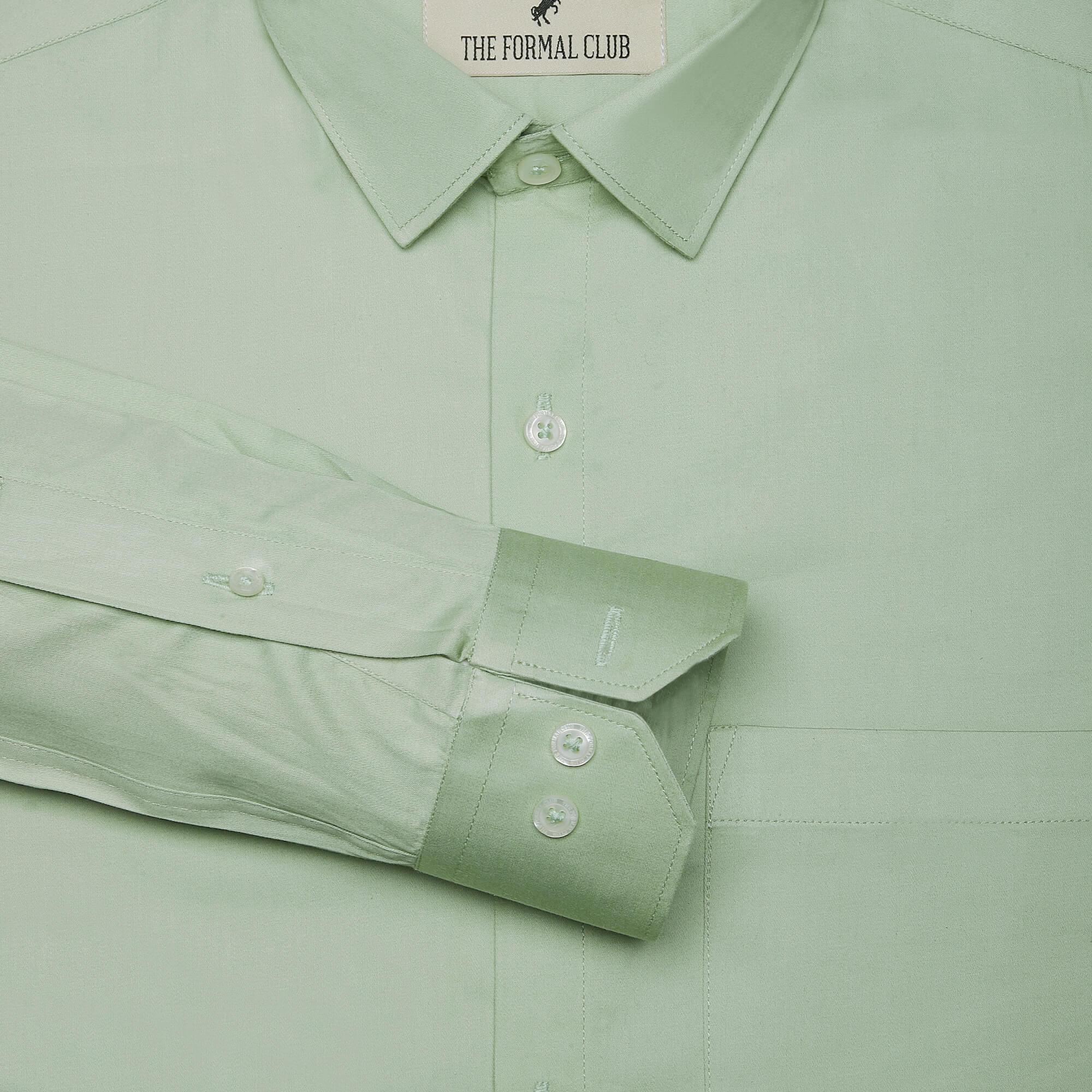 Swiss Finish Giza Cotton Shirt In Light Green - Image 6