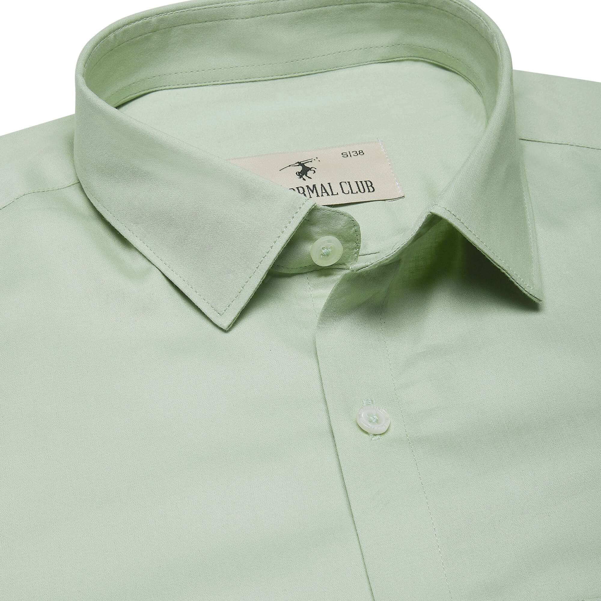 Swiss Finish Giza Cotton Shirt In Light Green - Image 7